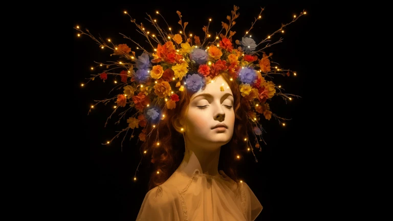 Årstidernas väv, ett av ljusverken under Drömljus