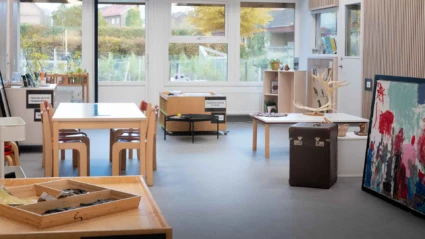 Bild på delar av stora ateljén på Stattena förskola