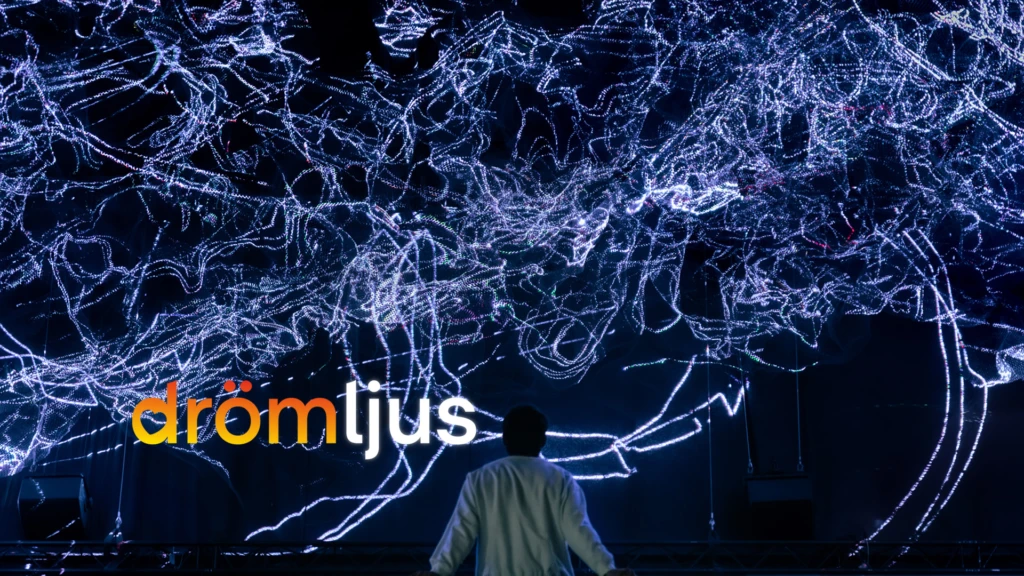 Ett av ljusverken under Drömljus 2026