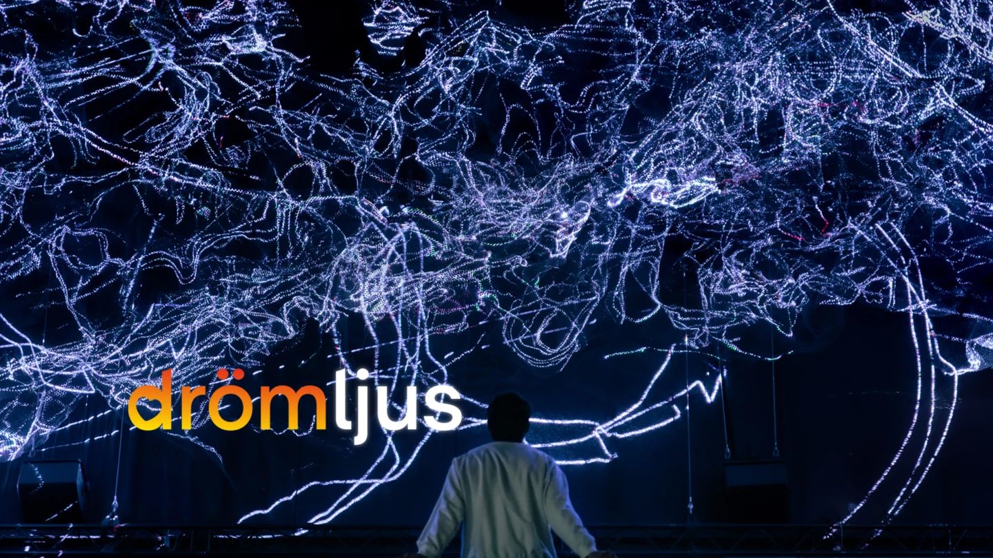 Ett av ljusverken under Drömljus 2026