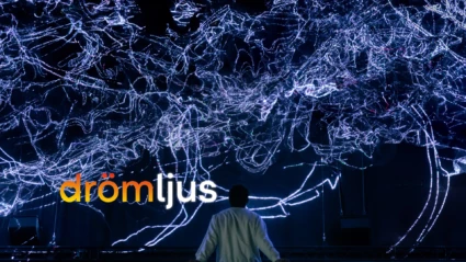 Ett av ljusverken under Drömljus 2026