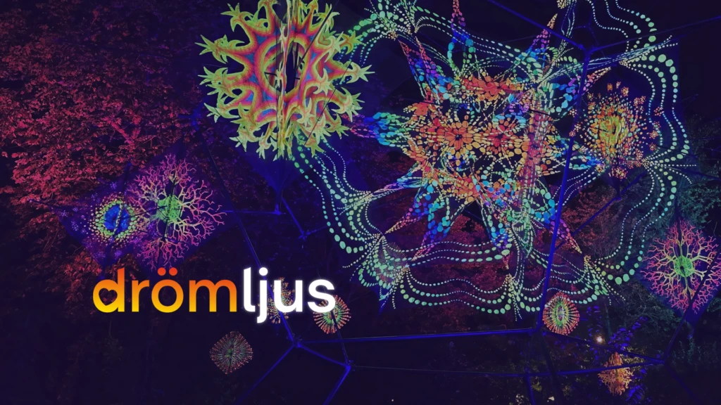 Ett av ljusverken under Drömljus 2026