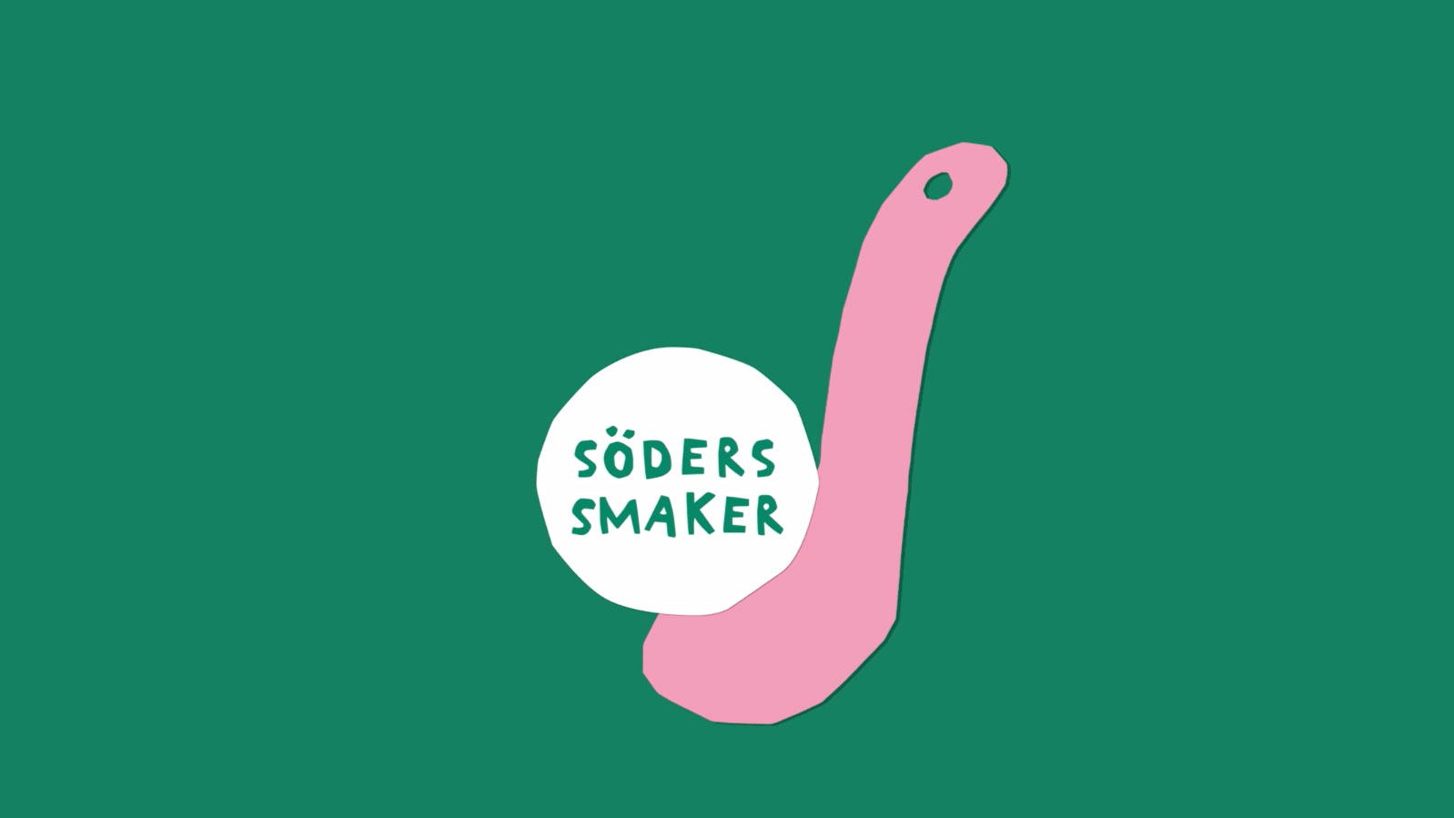 Teckning av en sked och en boll med texten Söders smaker.