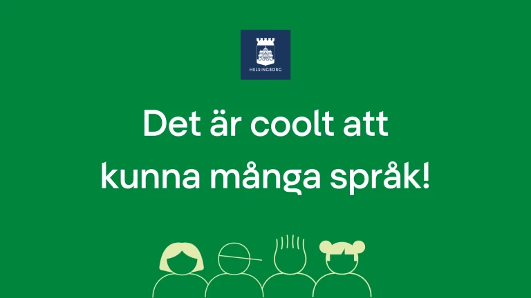 Bild där det står "Det är coolt att kunna många språk"