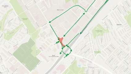 Karta, cirkulationsplats, Begavägen