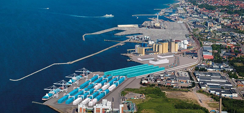 Visionsbild över hamnen.