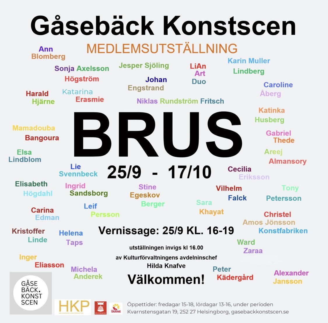 Medlemsutställning BRUS – vernissage