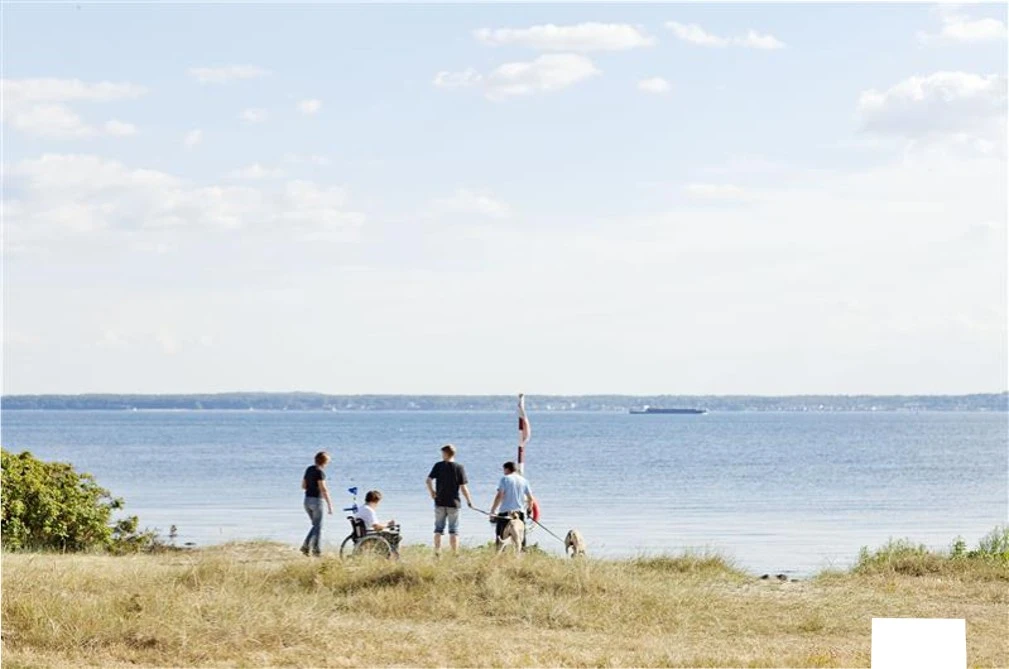 En grupp av människor som tittar på en vacker utsikt.