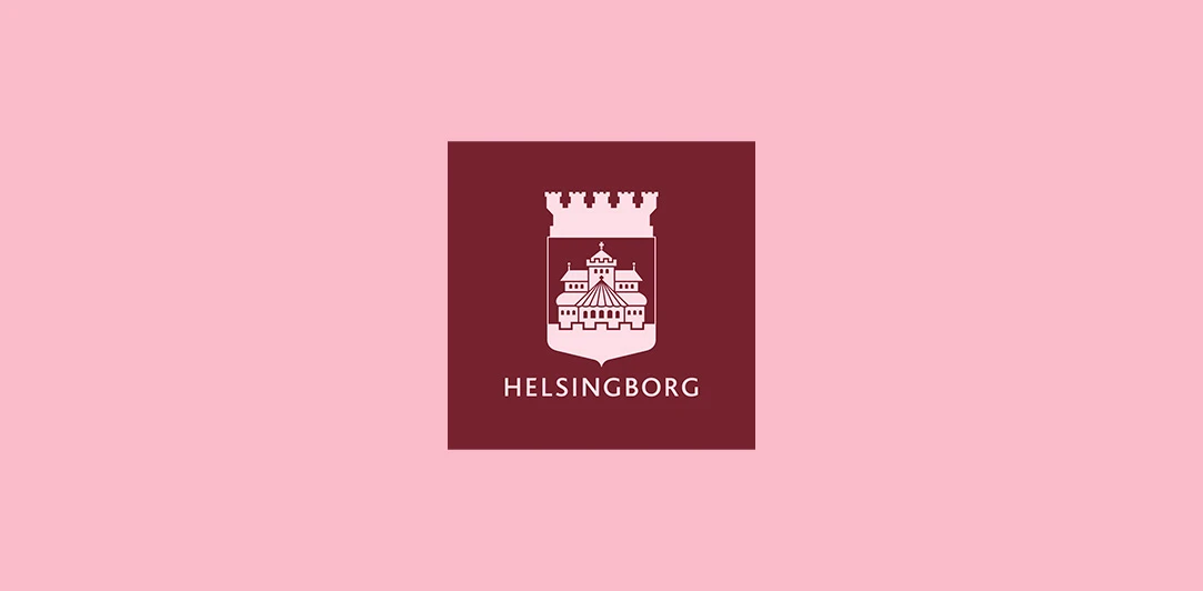 Helsingborgs stads symbol i rosa och tegel