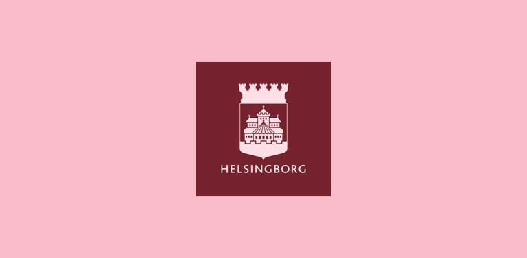 Helsingborgs stads symbol i rosa och tegel