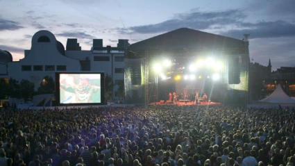 Konsert med storpublik vid Dunkers kulturhus i Helsingborg.