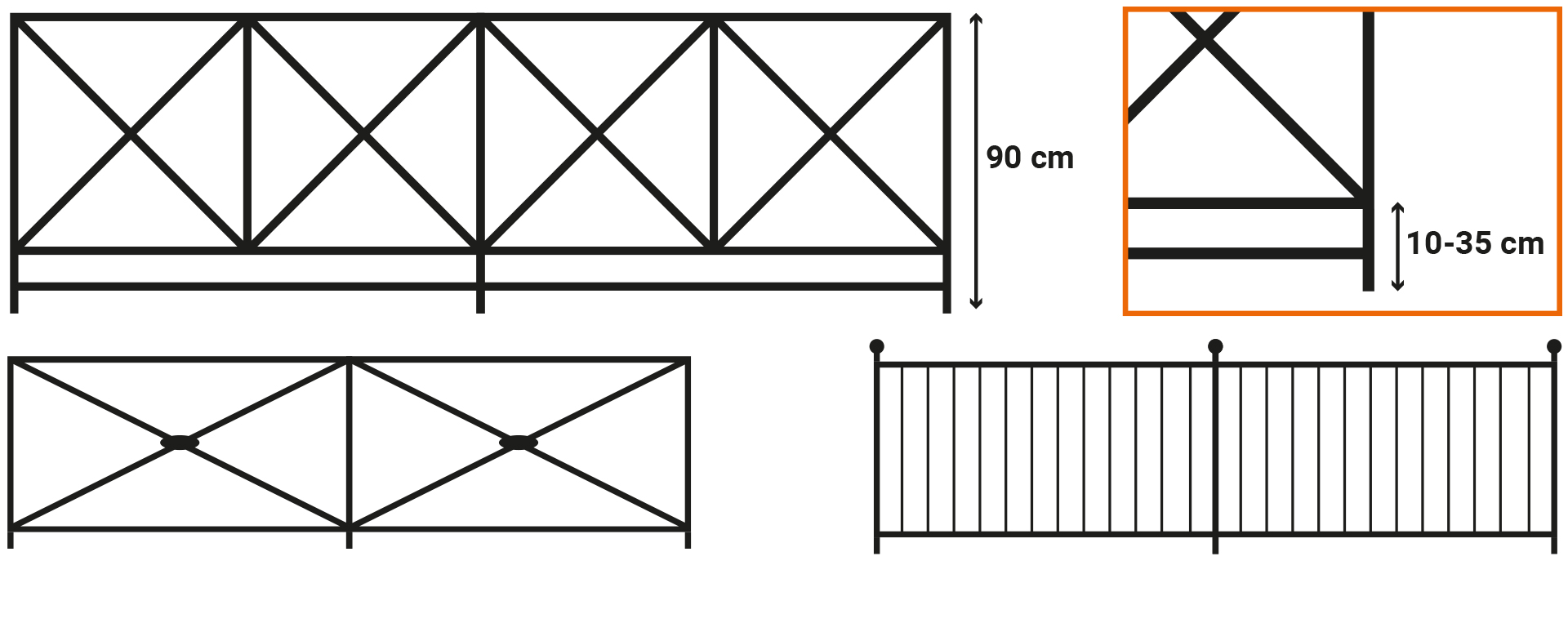 Illustration: Exempel på staket för uteservering.