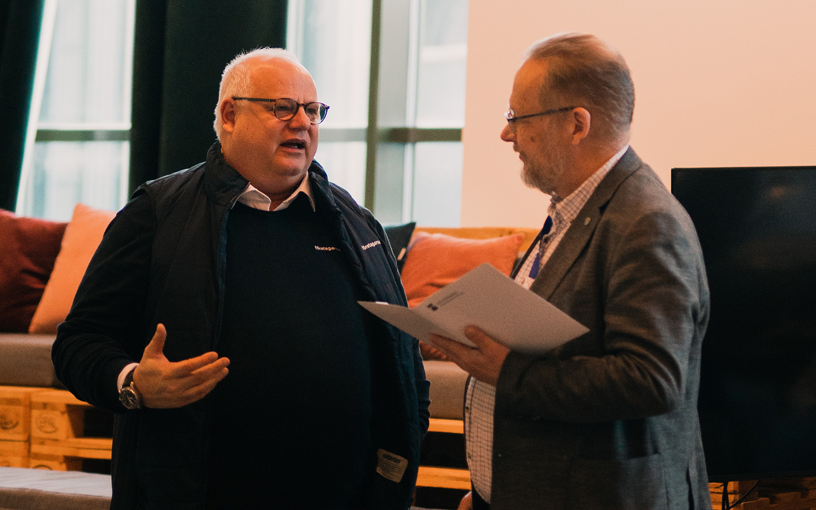 Joakim Andersson, ordförande för Företagarna Helsingborg, närvarade under frukostmötet gällande trygghetsfrågorna på Nowaste.