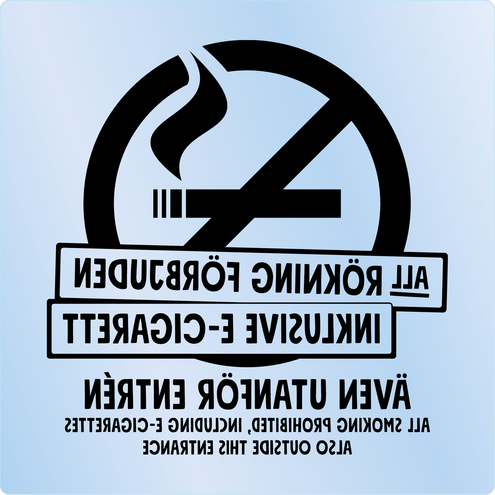 Bild rökförbudsskylt 01A13 Svart / Transparent