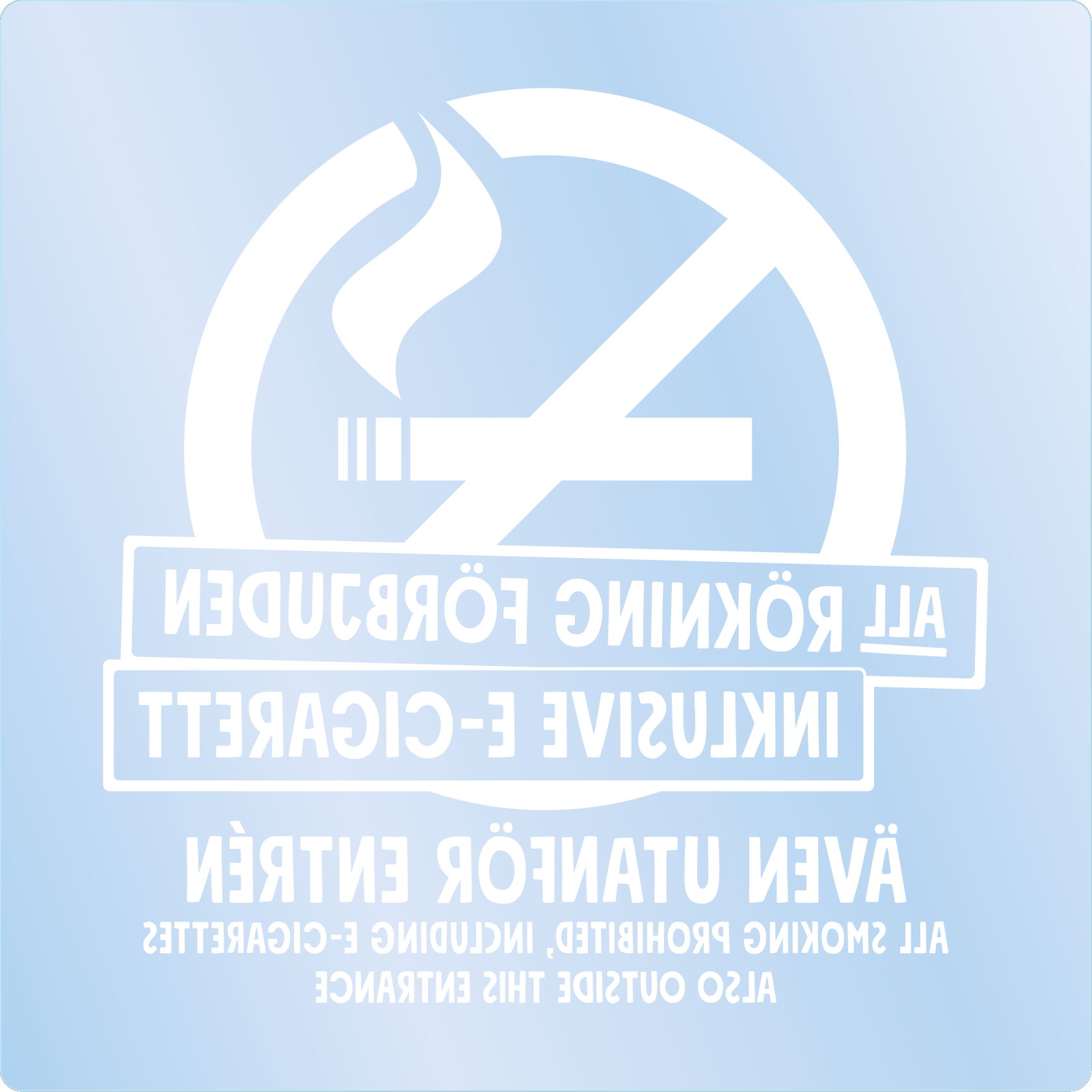 Bild rökförbudsskylt 01A14: Vit / Transparent