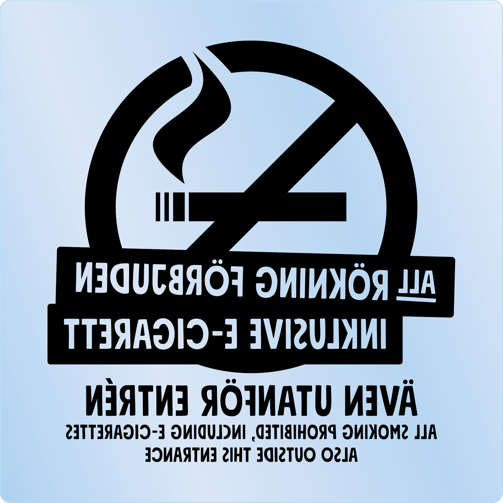 Bild rökförbudsskylt 01B13: Svart / Transparent