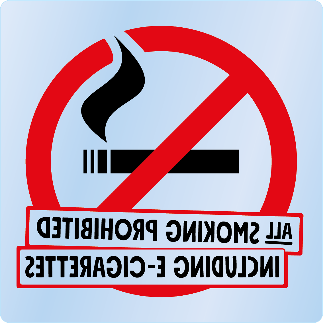 Bild rökförbudsskylt 02A12 ENG: Röd+Svart / Transparent