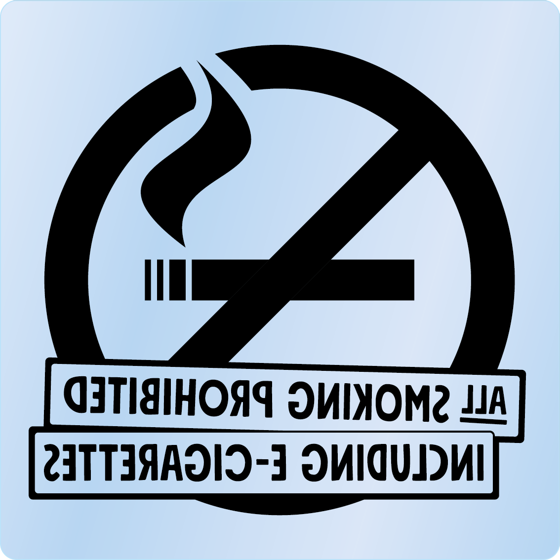 Bild rökförbudsskylt 02A13 ENG: Svart / Transparent