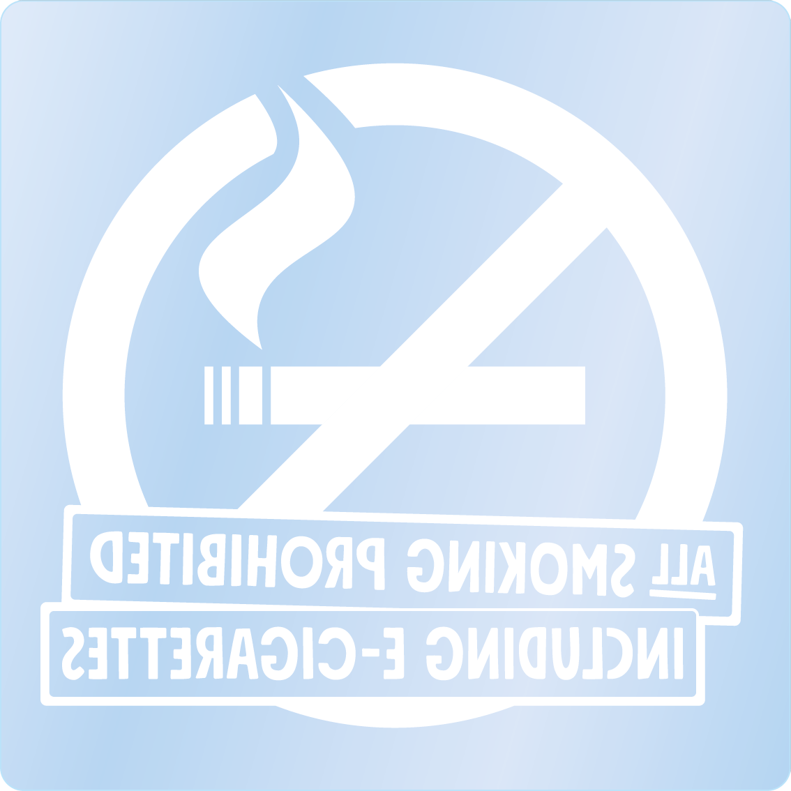 Bild rökförbudsskylt 02A14 ENG: Vit / Transparent