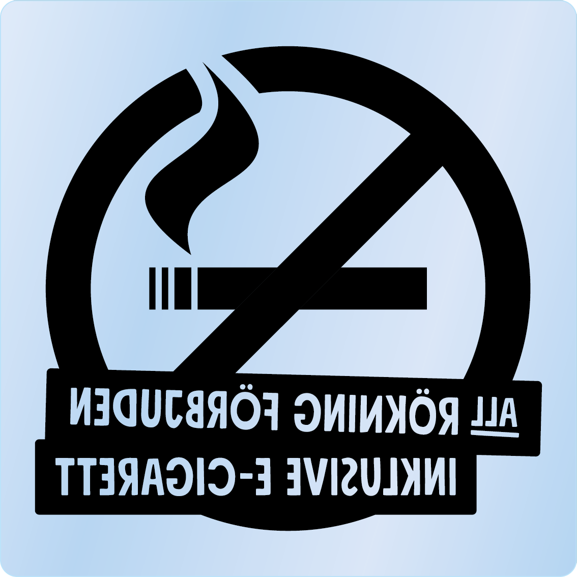 Bild rökförbudsskylt 02B13: Svart / Transparent