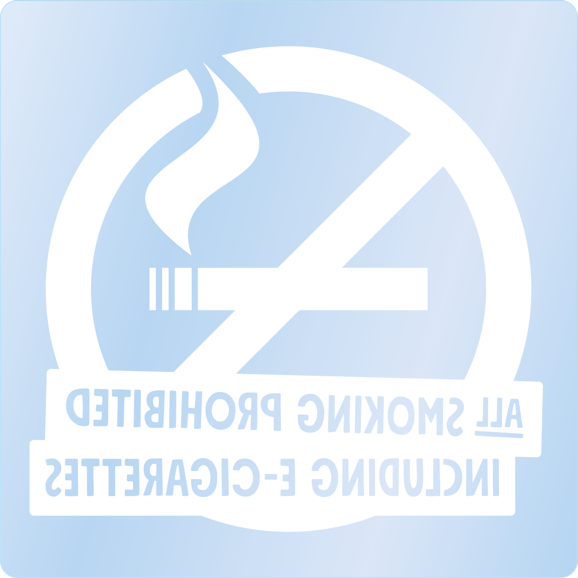 Bild rökförbudsskylt 02B14 ENG: Vit / Transparent