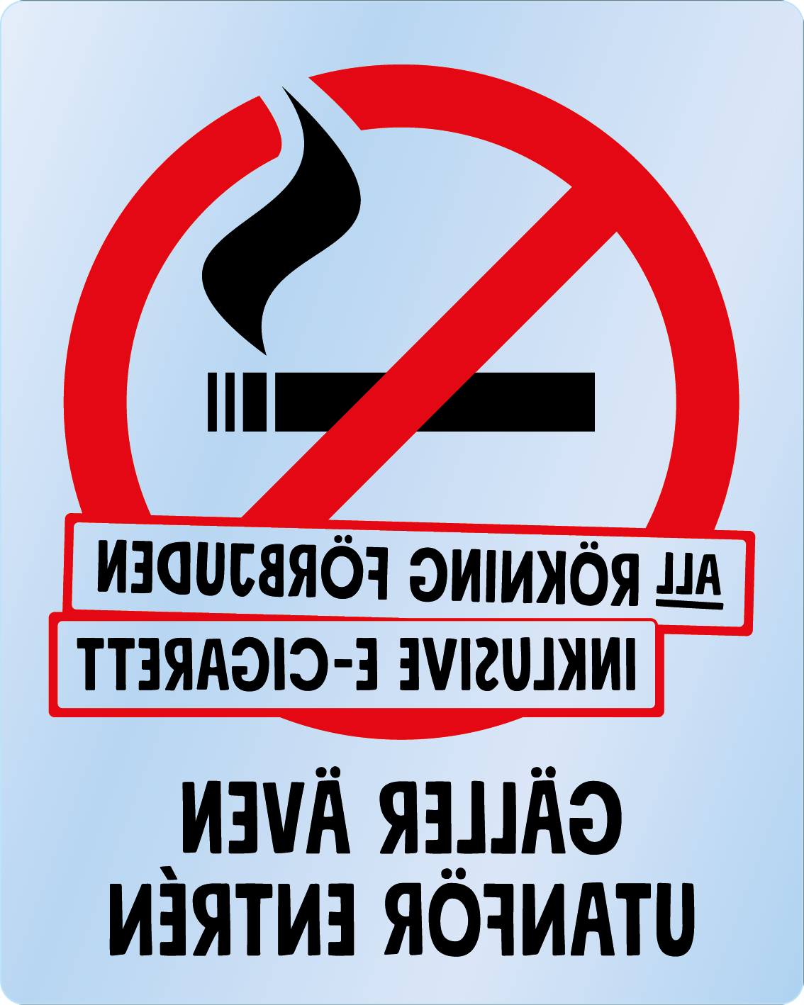 Bild rökförbudsskylt 03A12: Röd+Svart / Transparent