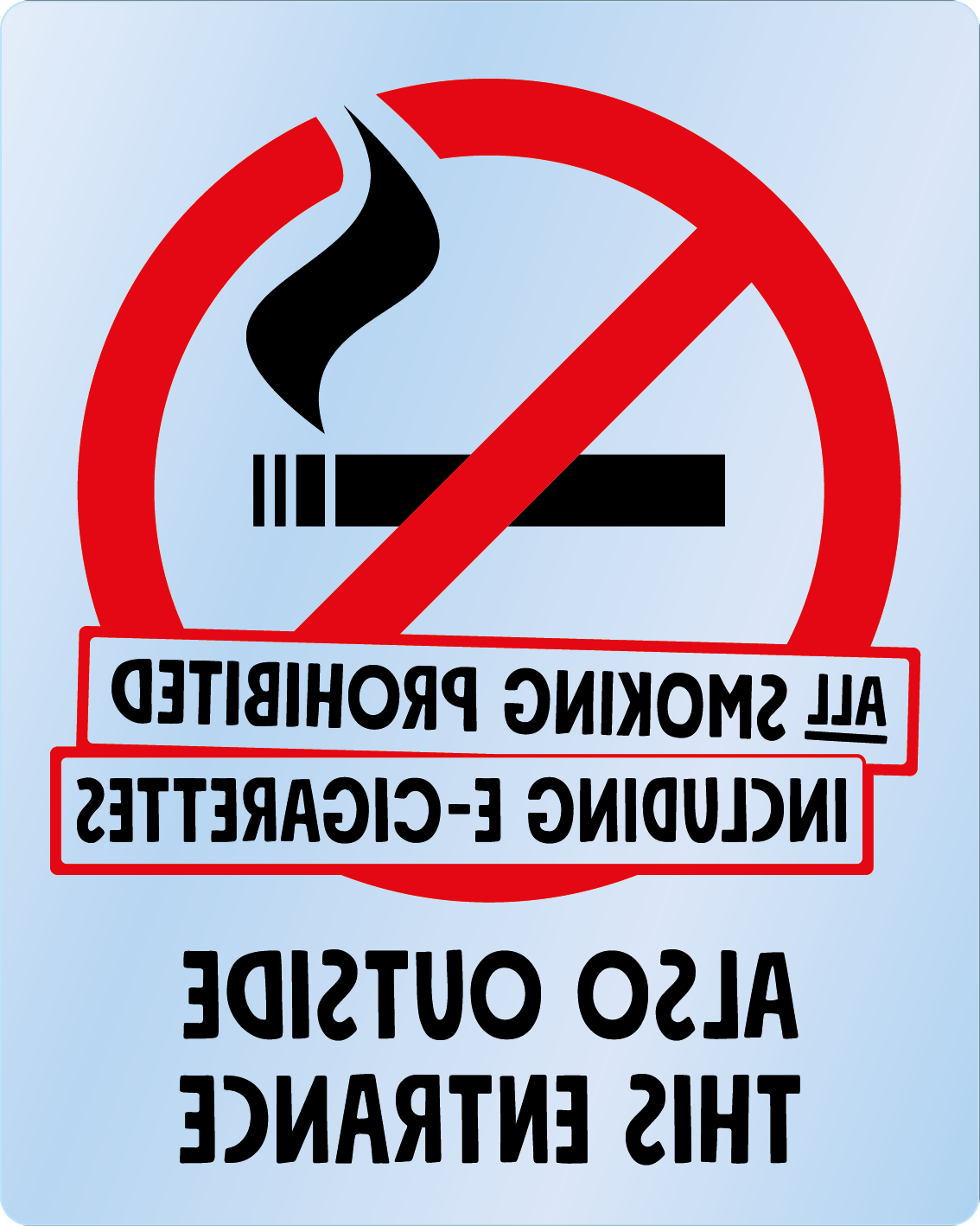 Bild rökförbudsskylt 03A12 ENG: Röd+Svart / Transparent
