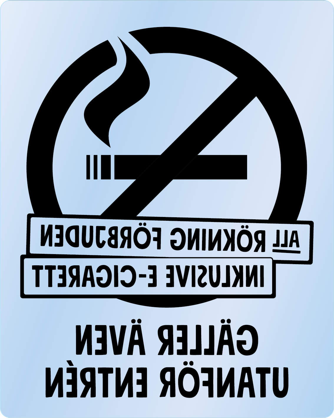 Bild rökförbudsskylt 03A13: Svart / Transparent