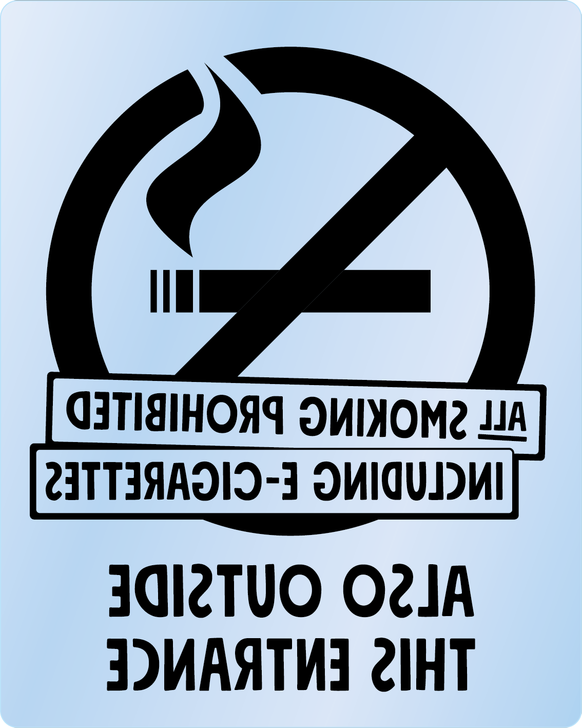 Bild rökförbudsskylt 03A13 ENG: Svart / Transparent