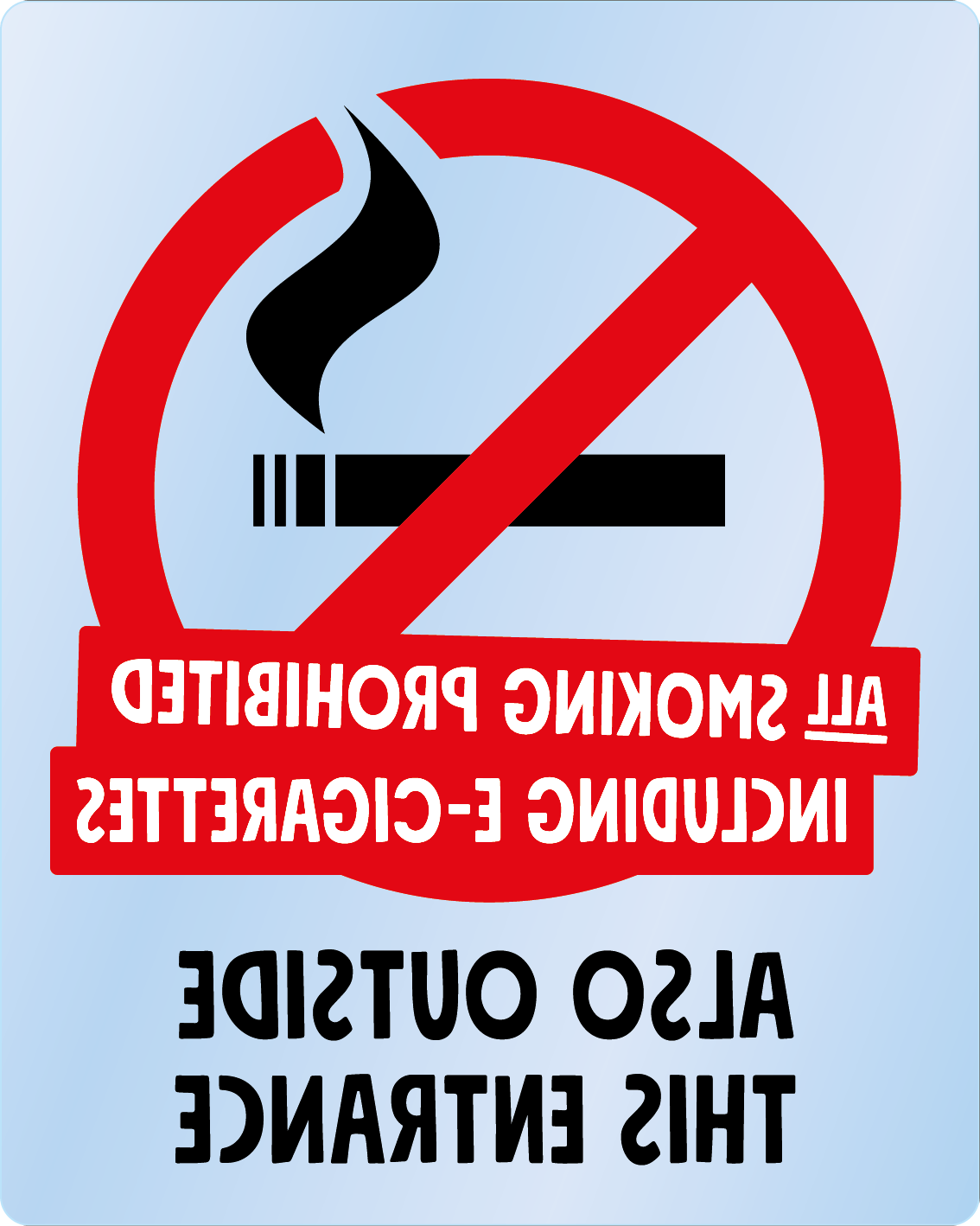 Bild rökförbudsskylt 03B12 ENG: Röd+Svart / Transparent