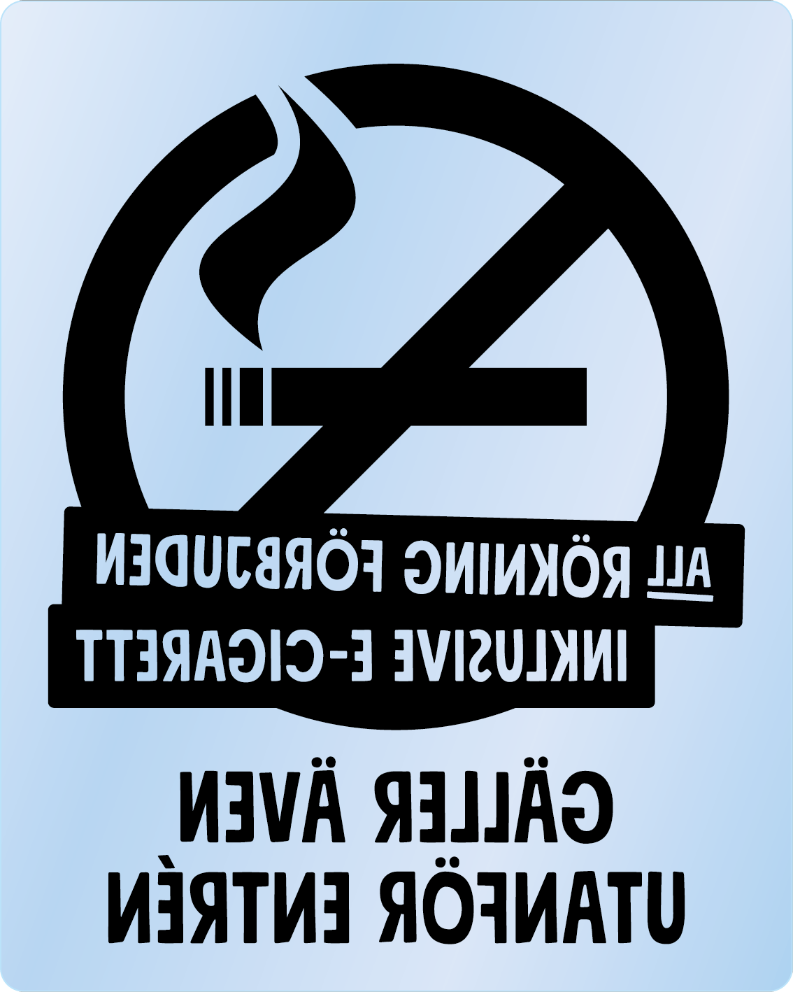 Bild rökförbudsskylt 02B13: Svart / Transparent