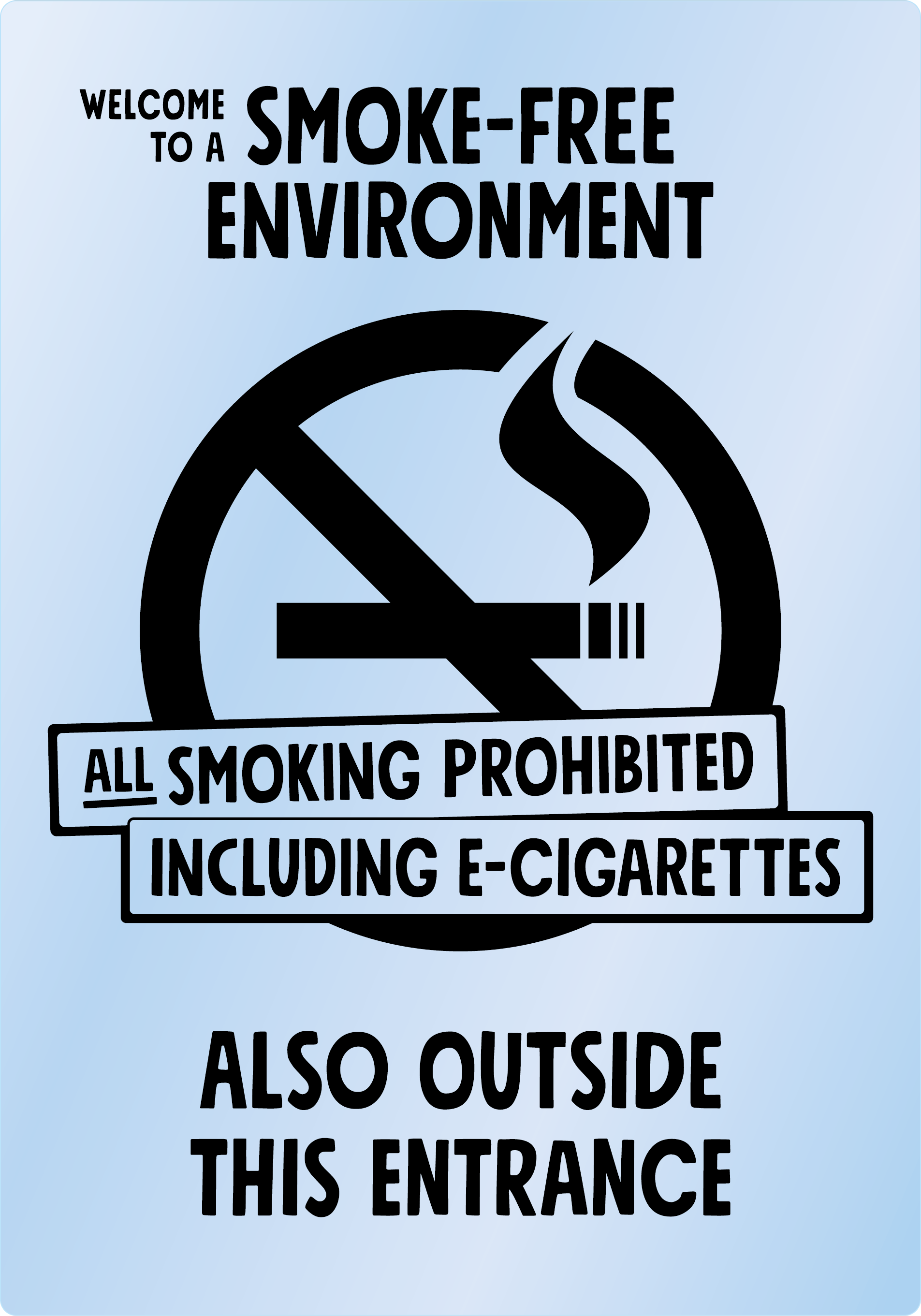 Bild rökförbudsskylt 04A10 ENG: Svart / Transparent