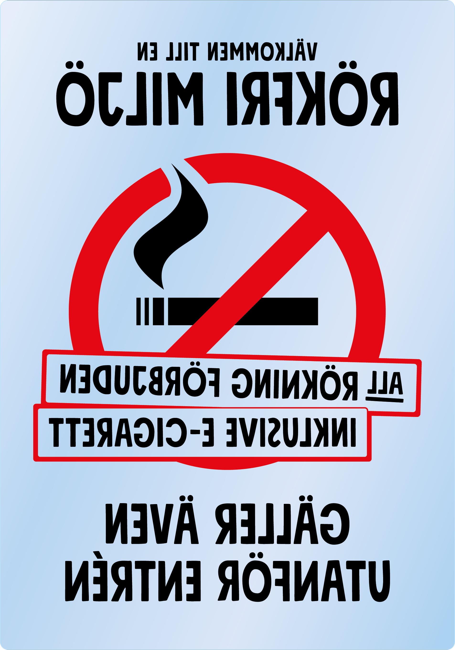Bild rökförbudsskylt 43A12: Röd+Svart / Transparent
