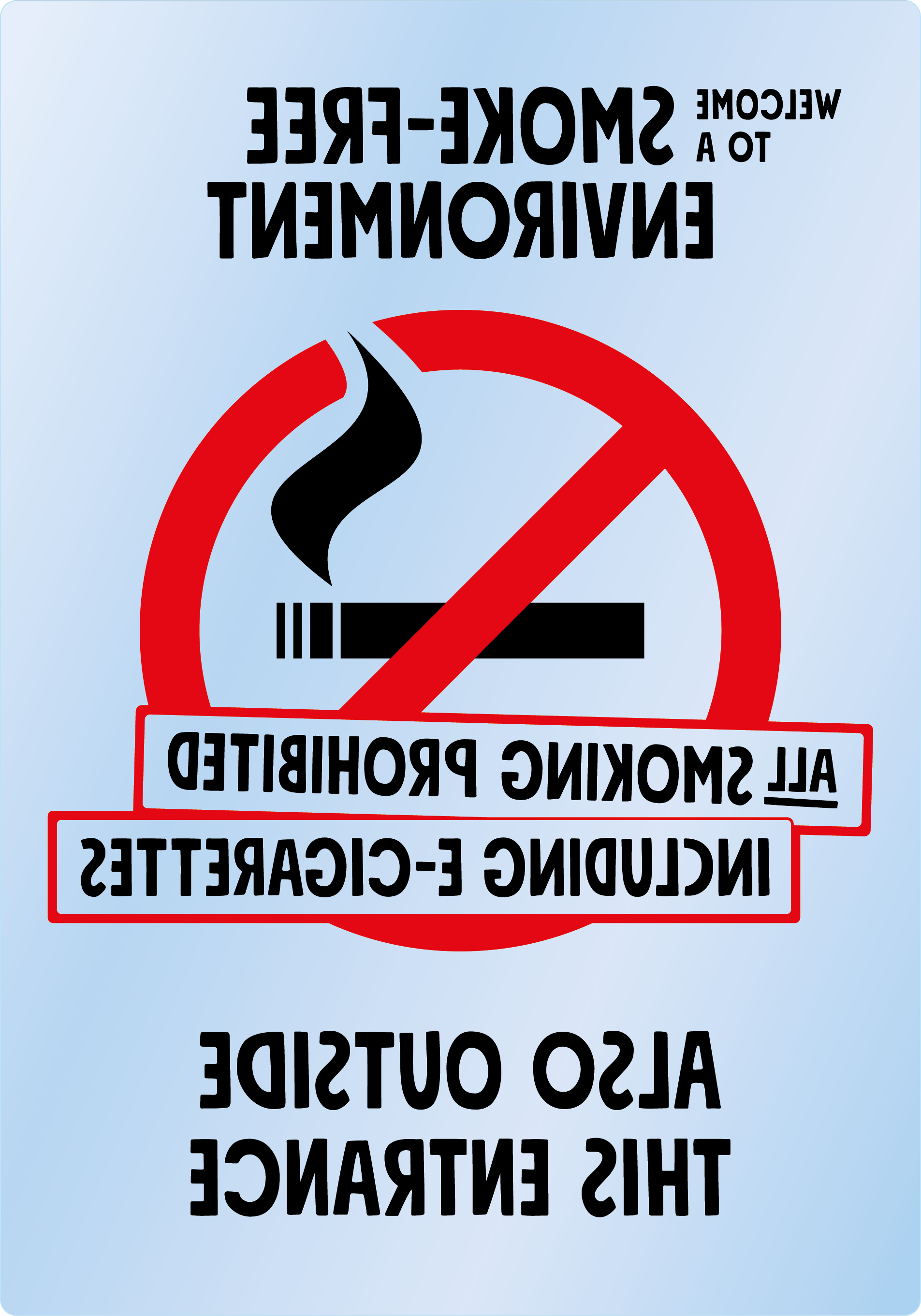 Bild rökförbudsskylt 04A12 ENG: Röd+Svart / Transparent