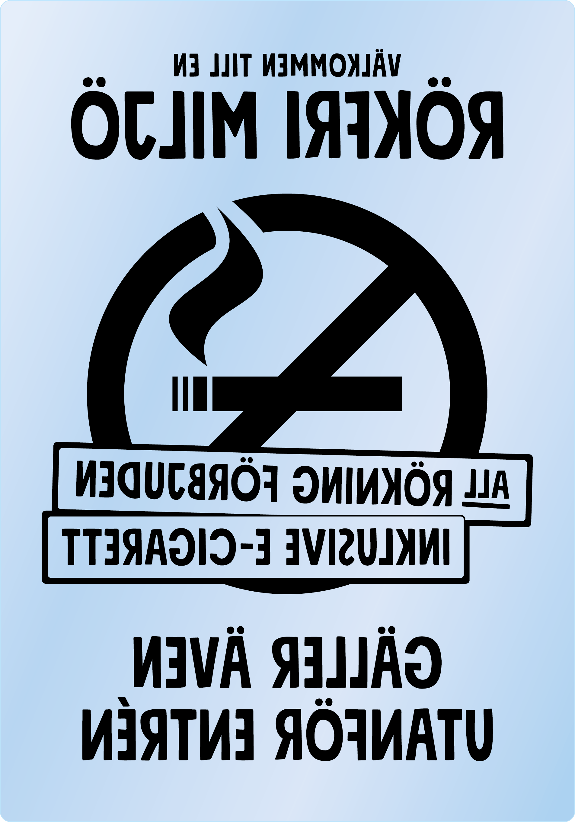 Bild rökförbudsskylt 04A13: Svart / Transparent