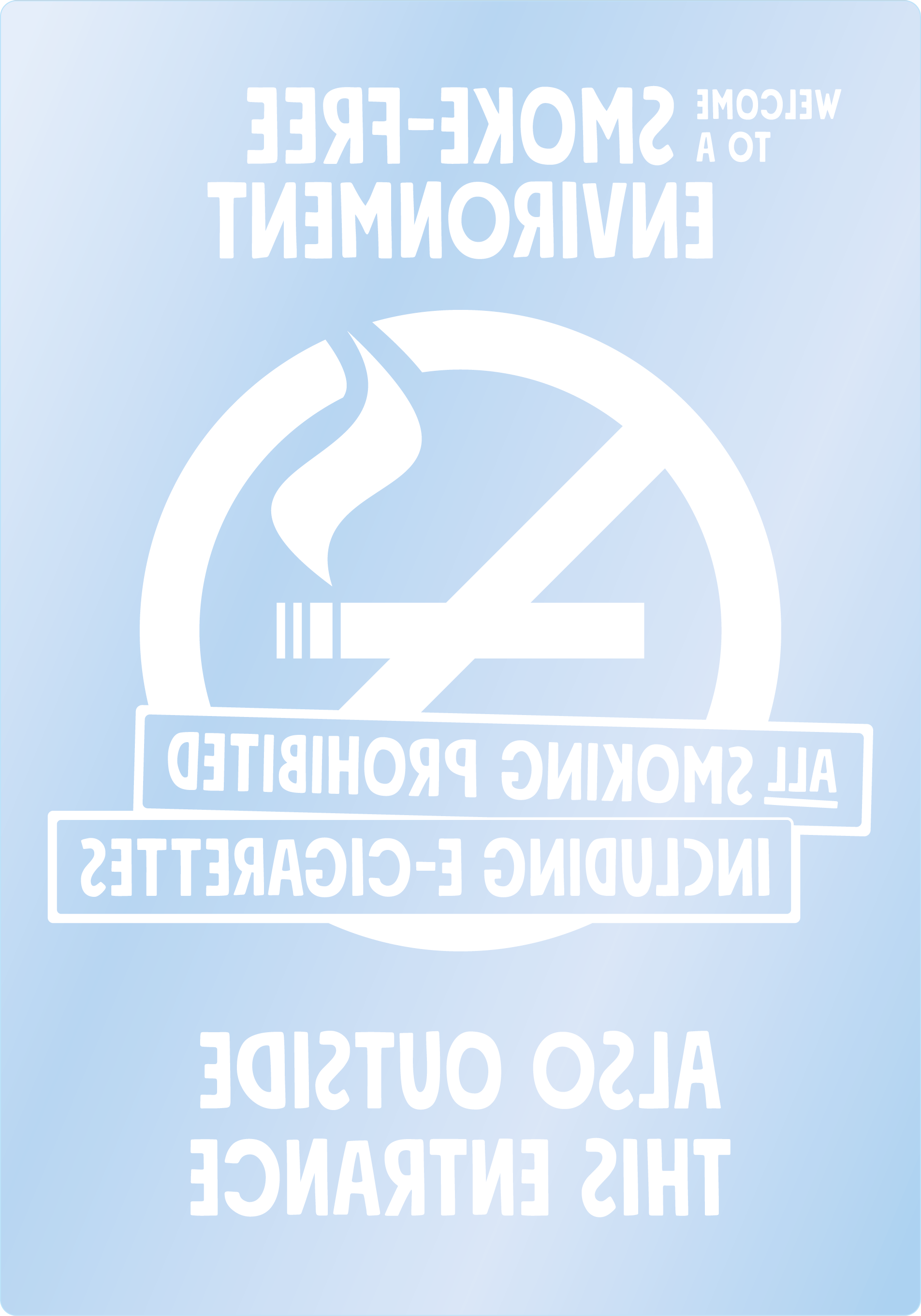 Bild rökförbudsskylt 04A14 ENG: Vit / Transparent