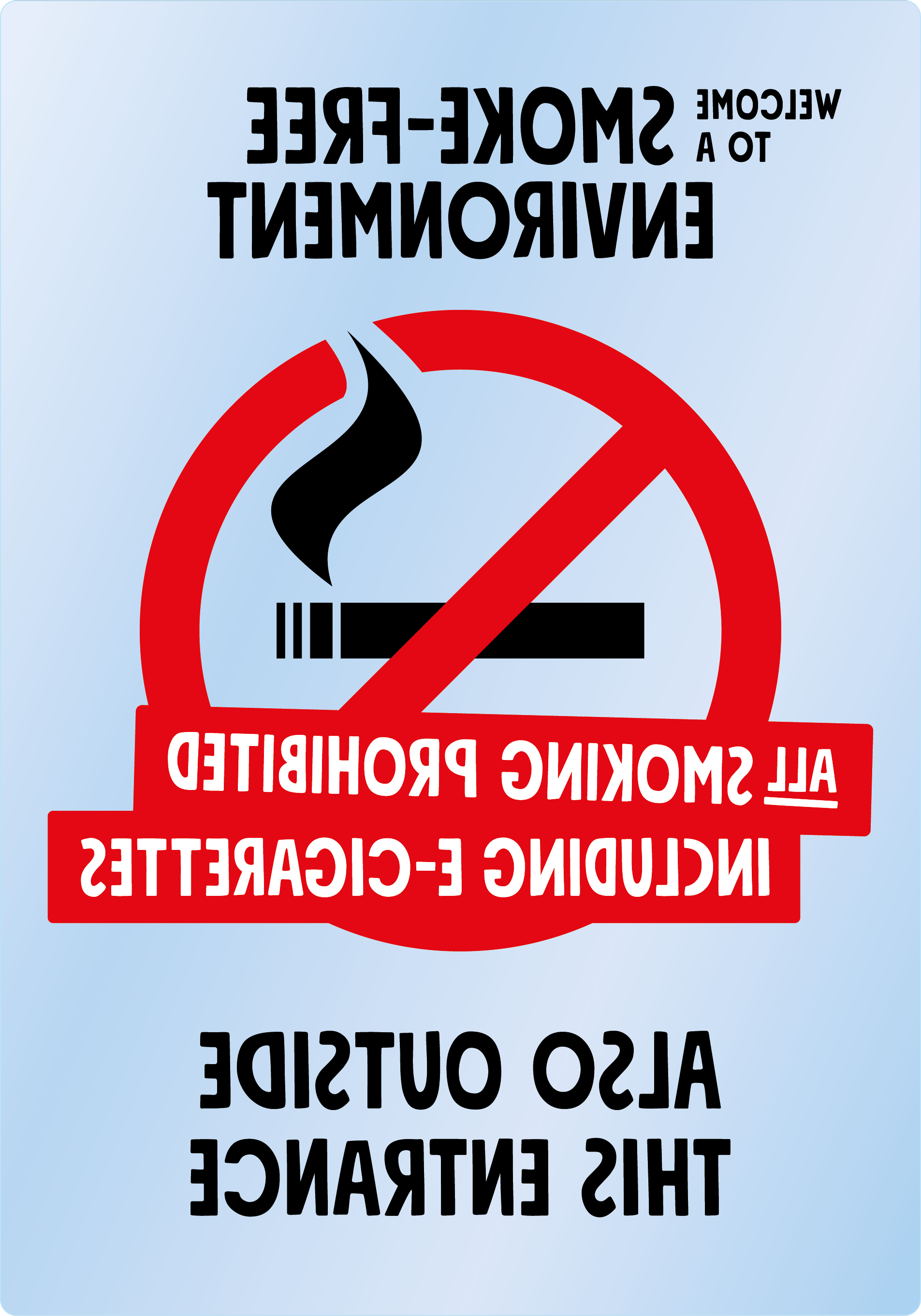 Bild rökförbudsskylt 04B12 ENG: Röd+Svart / Transparent