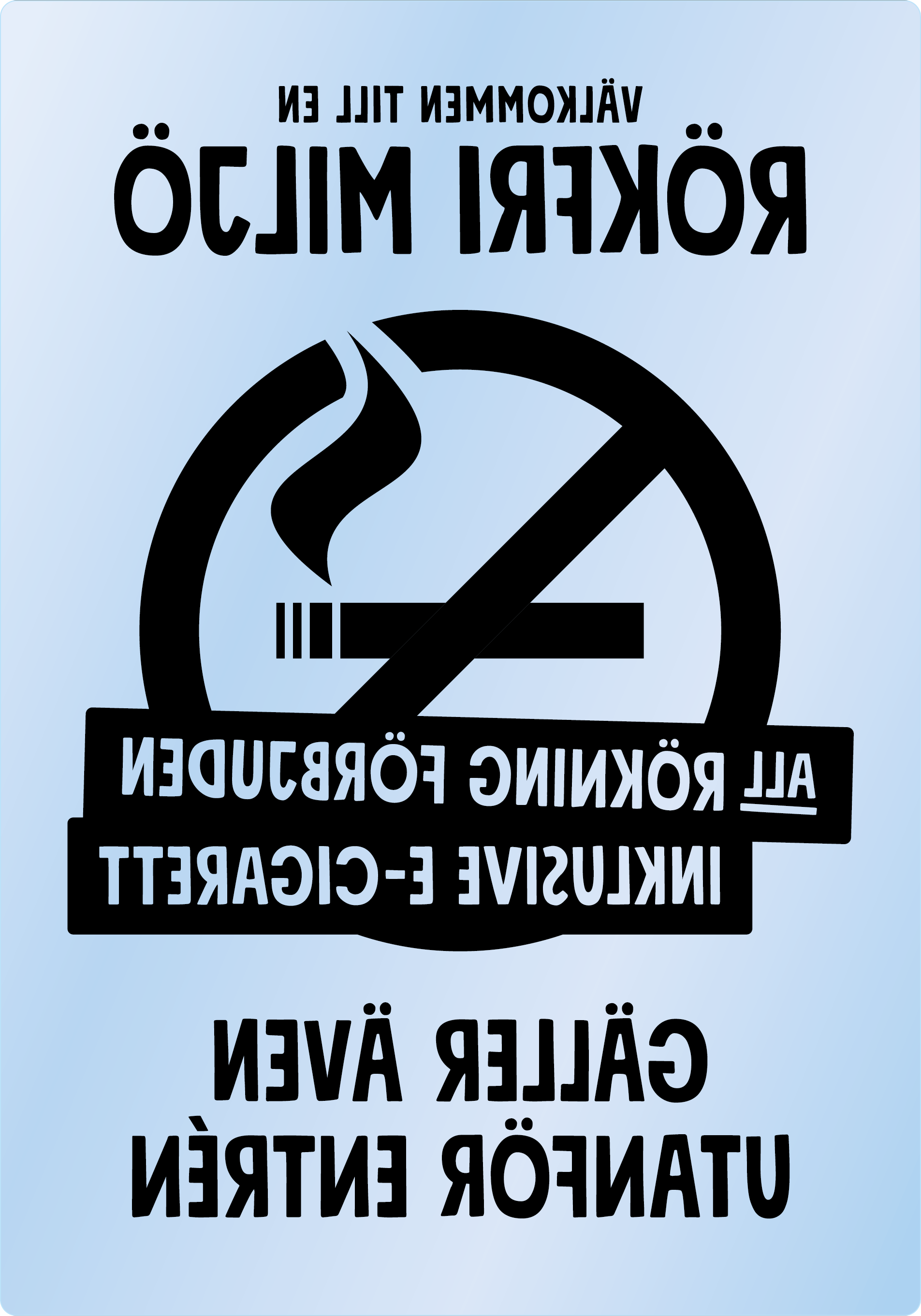 Bild rökförbudsskylt 04B13: Svart / Transparent