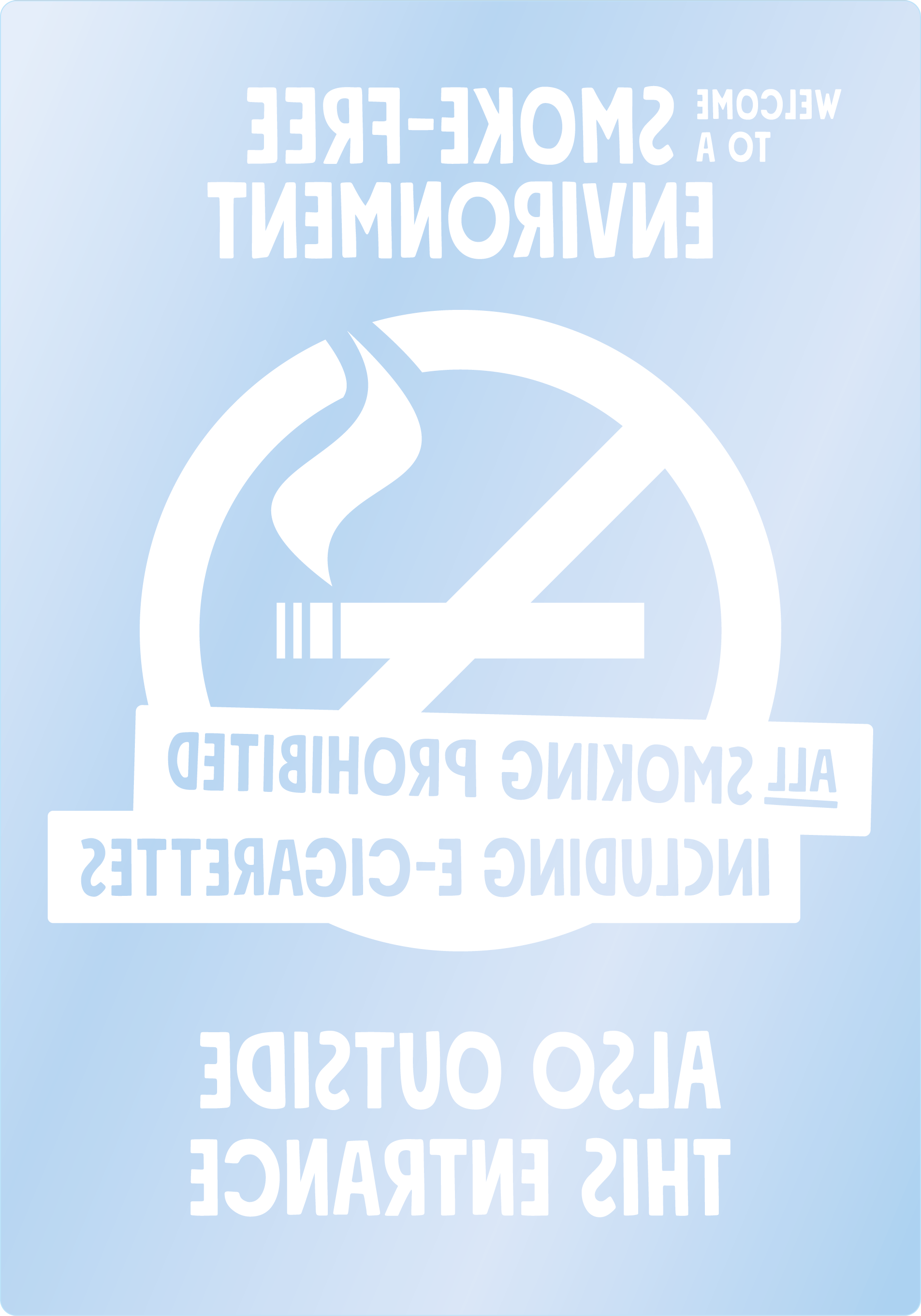 Bild rökförbudsskylt 04B14 ENG: Vit / Transparent