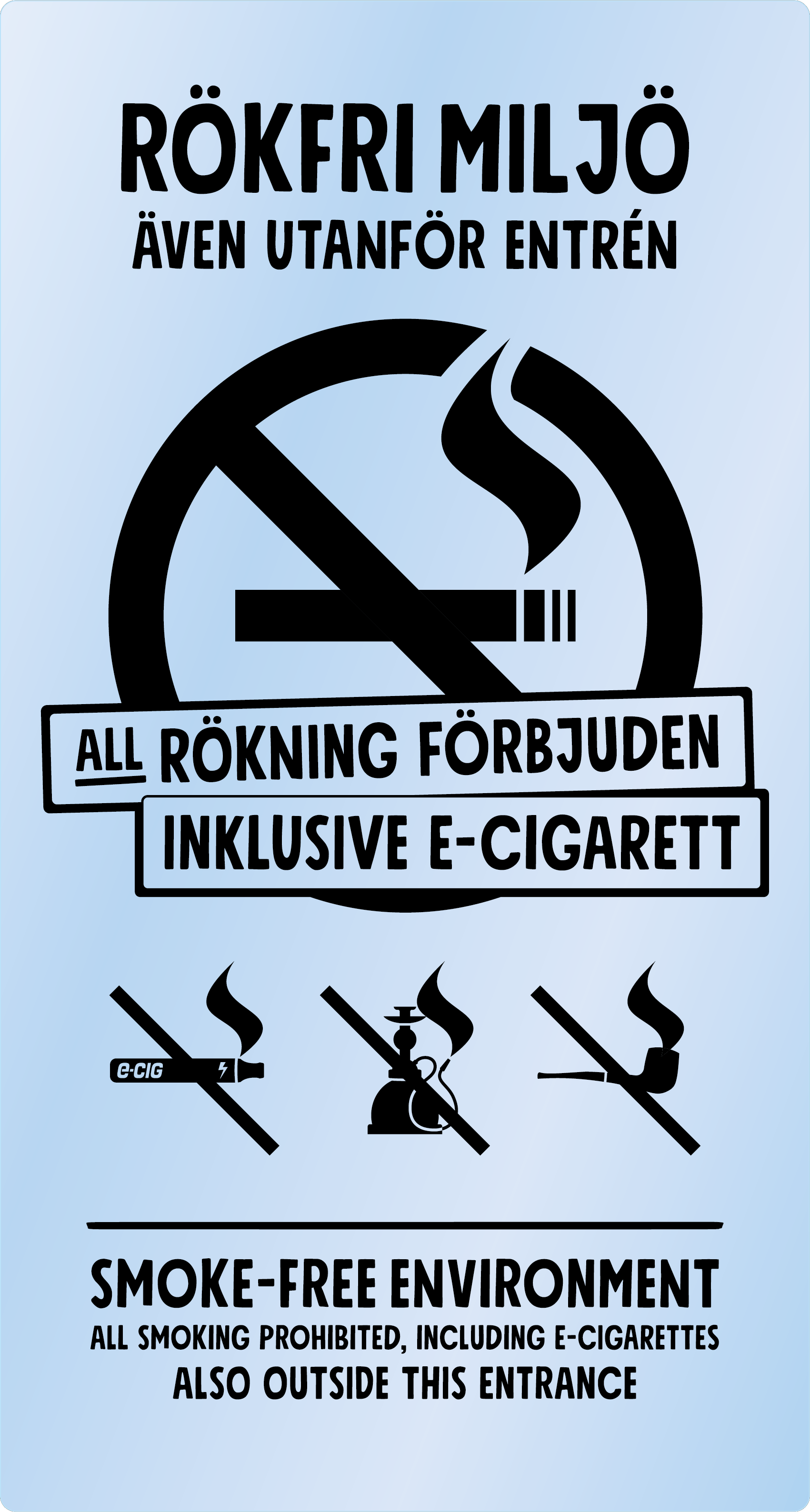 Bild rökförbudsskylt 05A10: Svart / Transparent