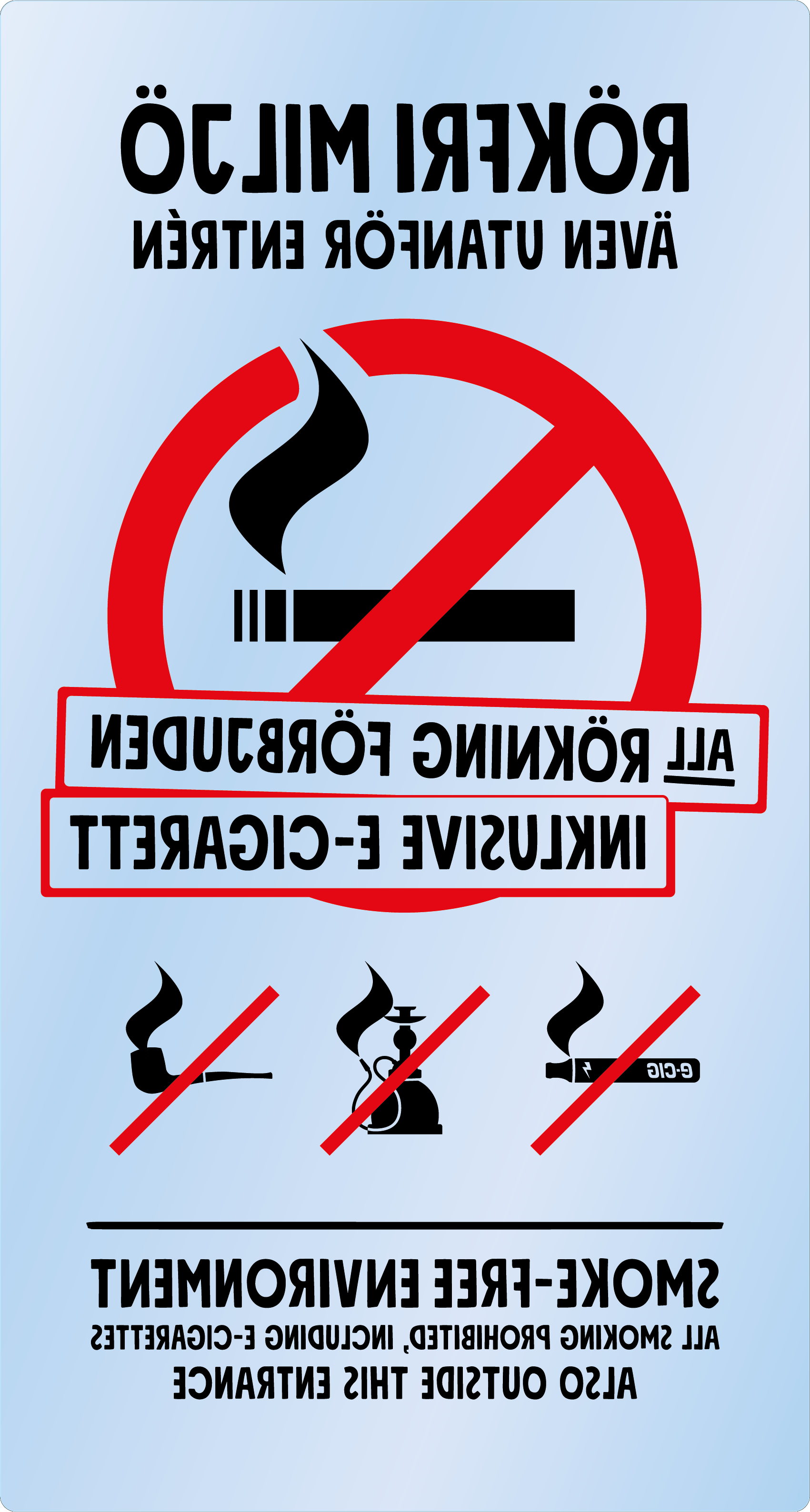 Bild rökförbudsskylt 05A12: Röd+Svart / Transparent