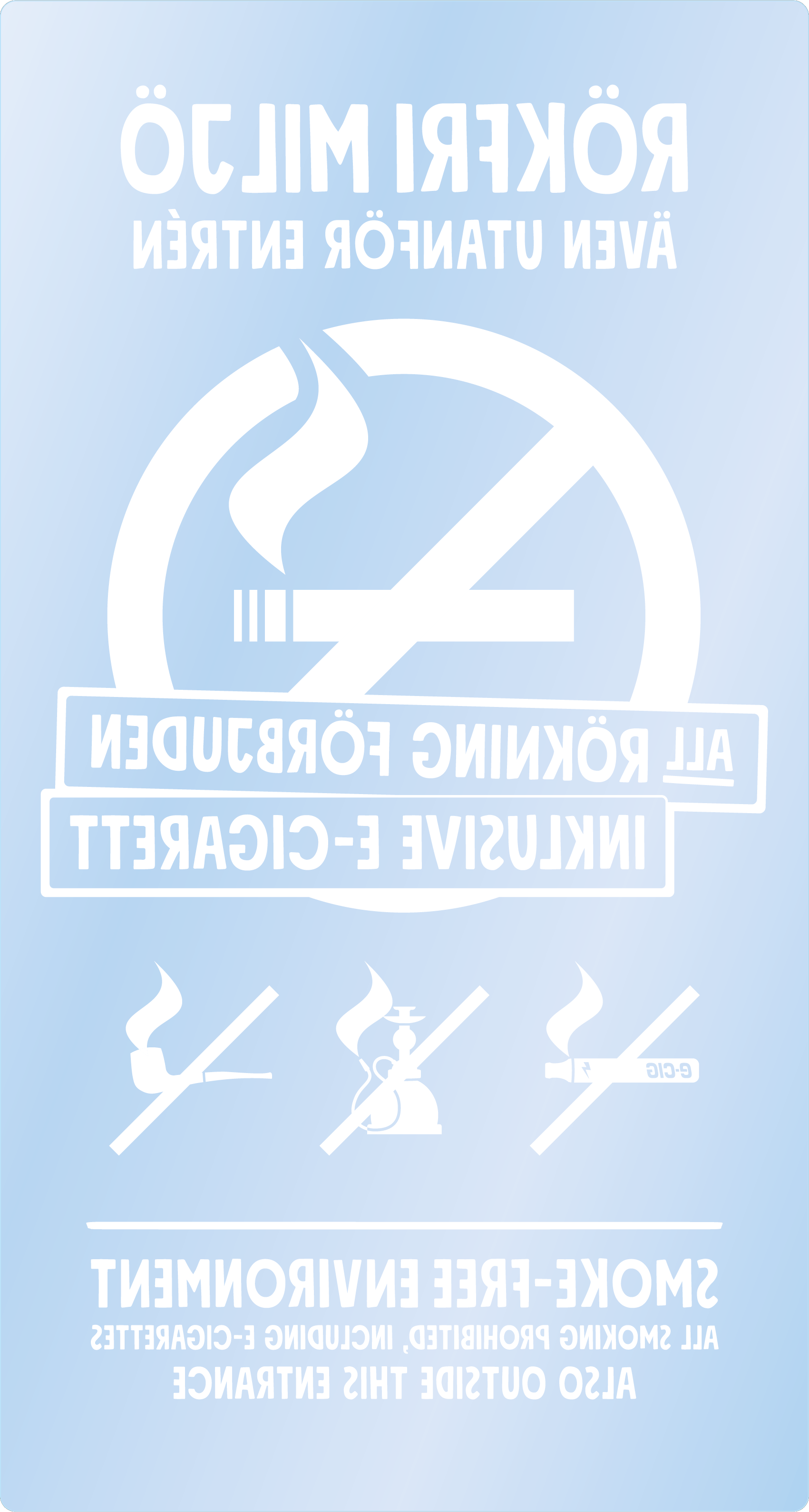 Bild rökförbudsskylt 05A14: Vit / Transparent
