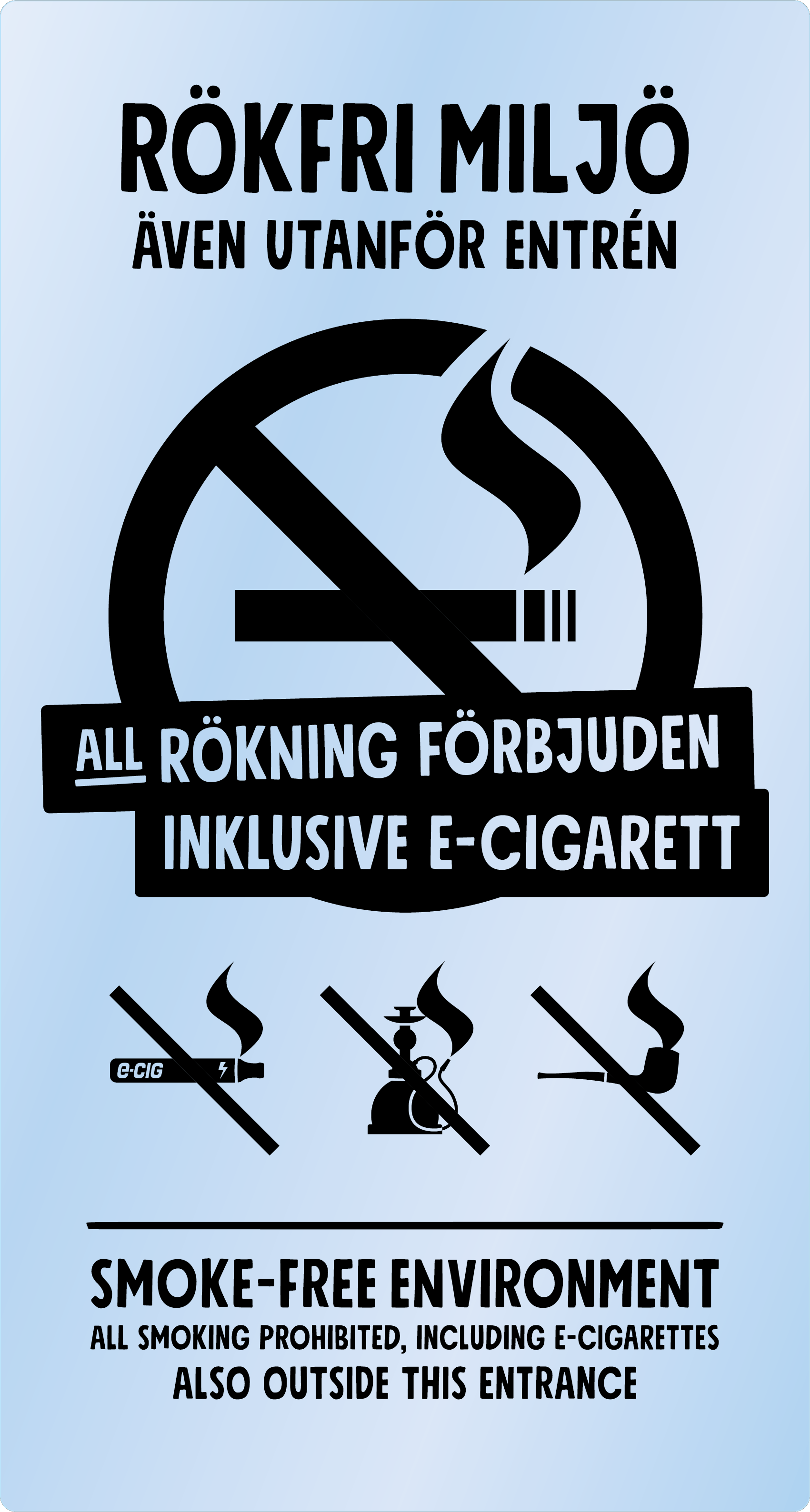 Bild rökförbudsskylt 05B10: Svart / Transparent