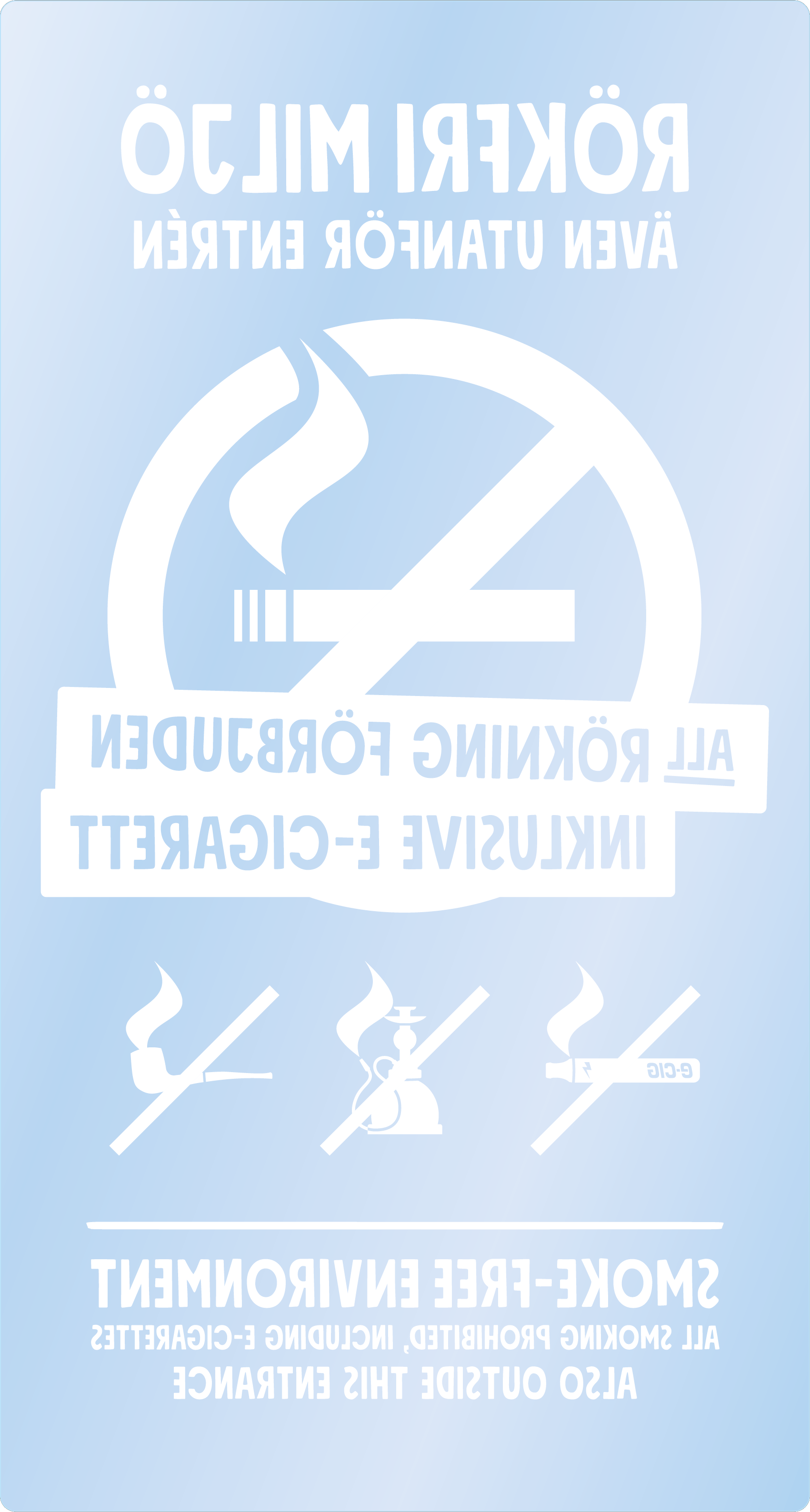 Bild rökförbudsskylt 05B14: Vit / Transparent