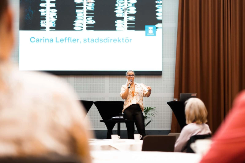 Carina Leffler, stadsdirektör i Helsingborg stad, poängterar vikten av näringslivet i Helsingborg.