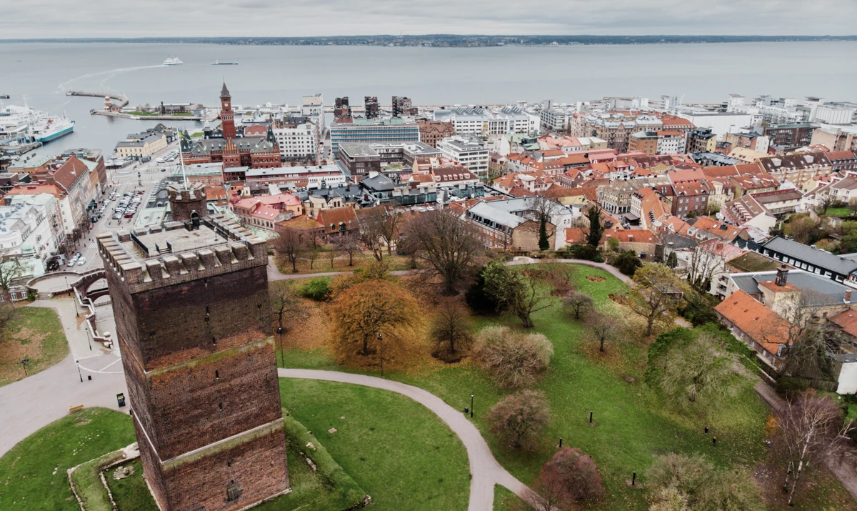 Bild över Kärnan och Öresund