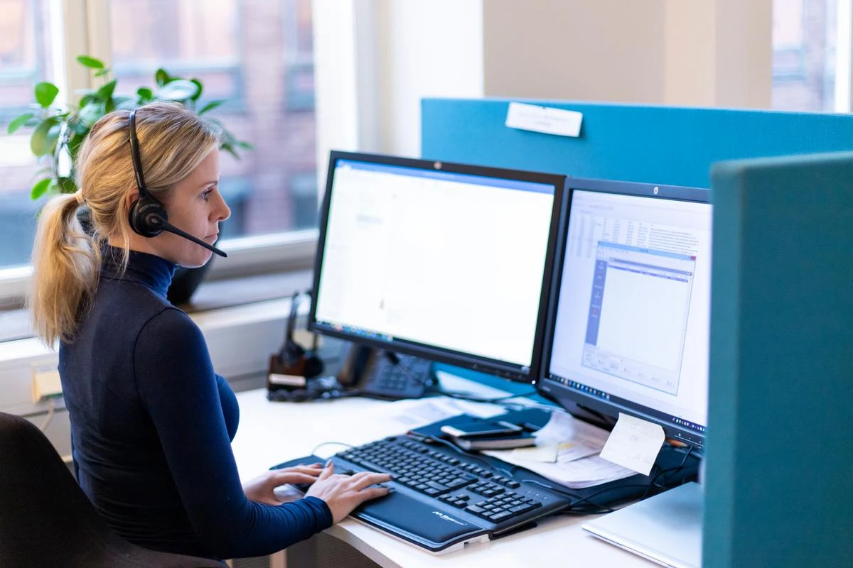 Bild över personal vid dator