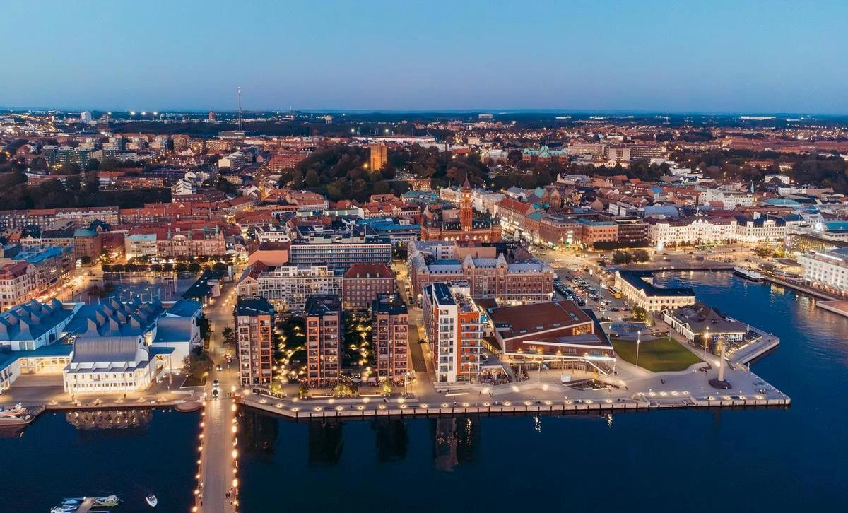 Drönarbild över Helsingborg