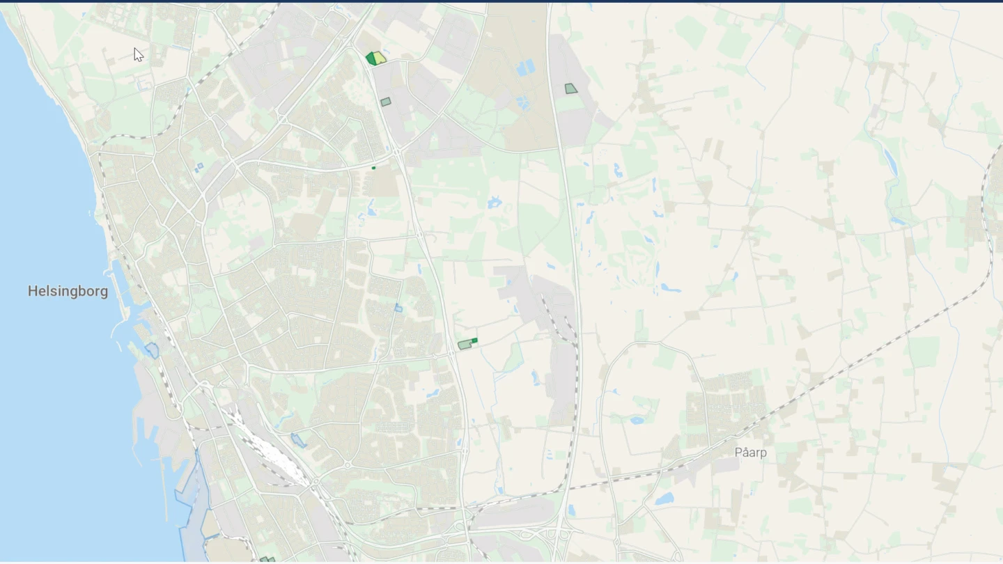 Karta över Helsingborgsområdet.