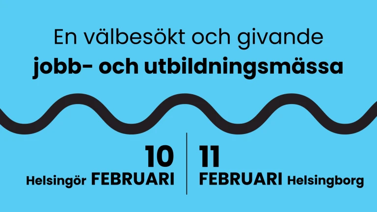 Huvudbild för mässan Tura till jobbet. Jobb- och utbildningsmässa. i Helsingborg den 11 februari 2027. I Helsingör den 10 februari 2027